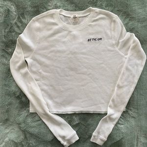 NWT super cute Free People cropped waffle tee